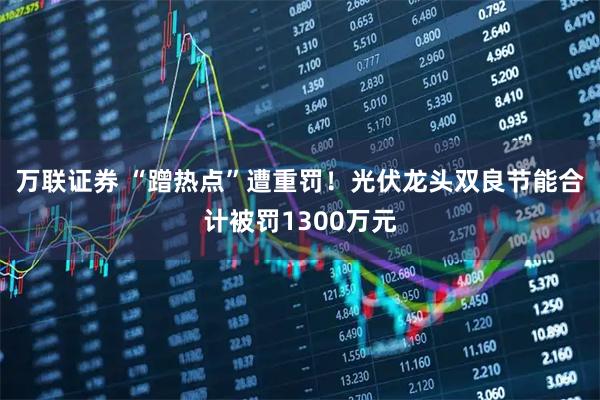 万联证券 “蹭热点”遭重罚！光伏龙头双良节能合计被罚1300万元