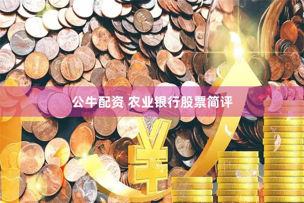 公牛配资 农业银行股票简评